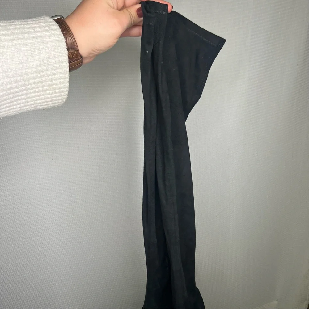 Zara Basic | 41 Black Over the Knee Boots with Block Heel and Pull-On‎ Style